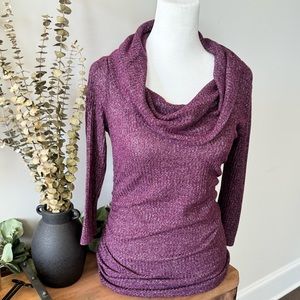 Purple Scoop Neck Sweater